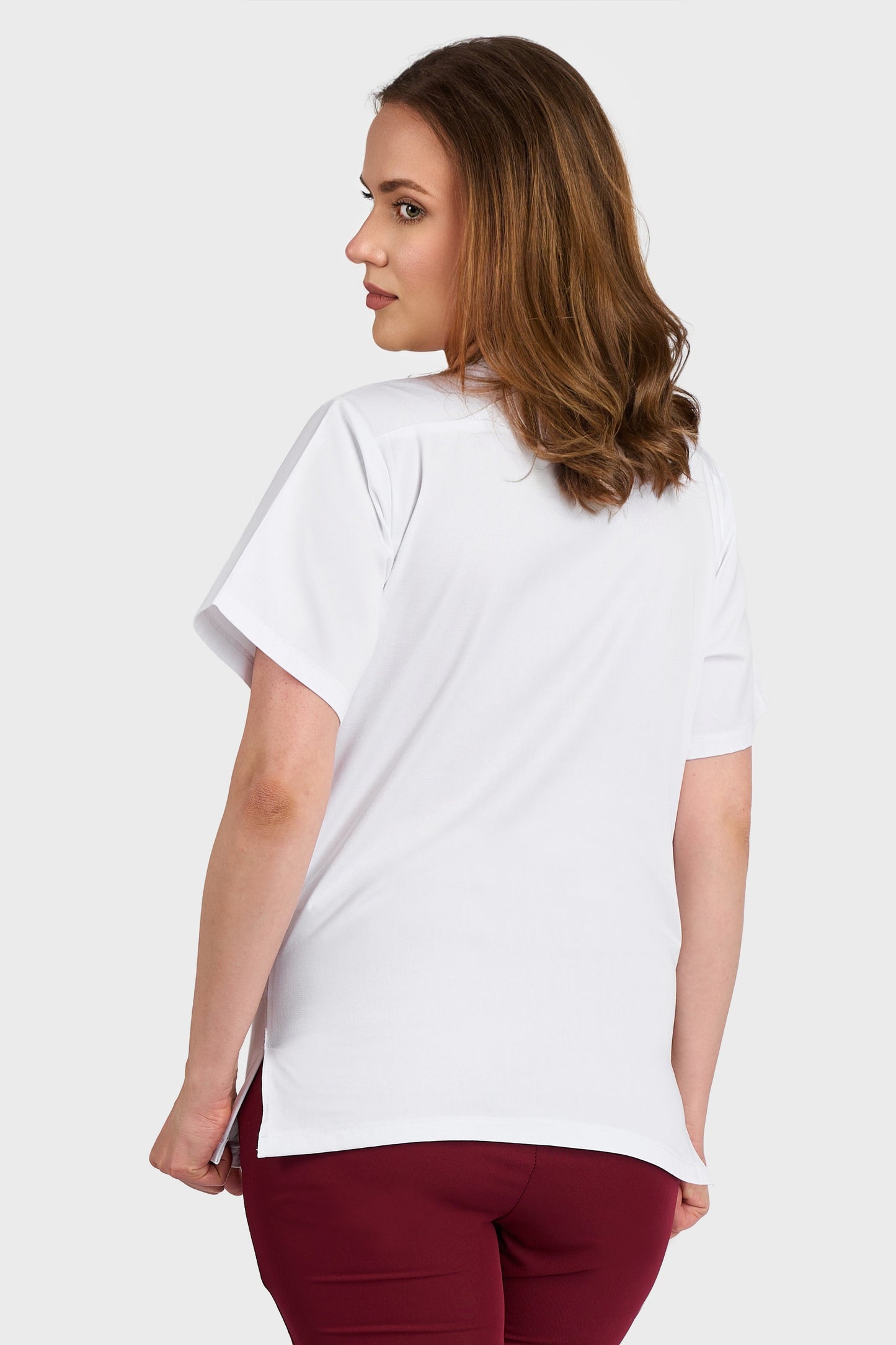 Bluza Medicala Dona Femei - Alb - vedere spate - Akitex