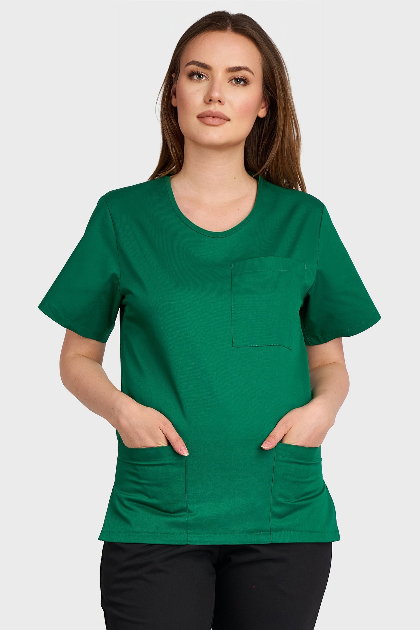 Bluza Medicala Dona Femei - Verde - vedere frontala -Akitex