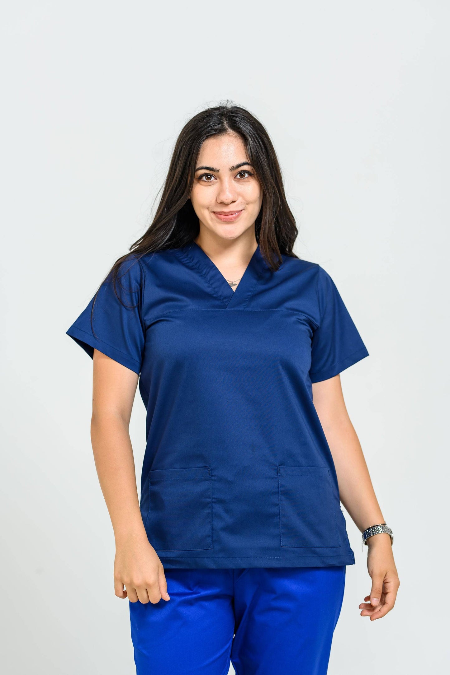 Bluza Medicala Frieda Femei - Navy - vedere frontala - Akitex