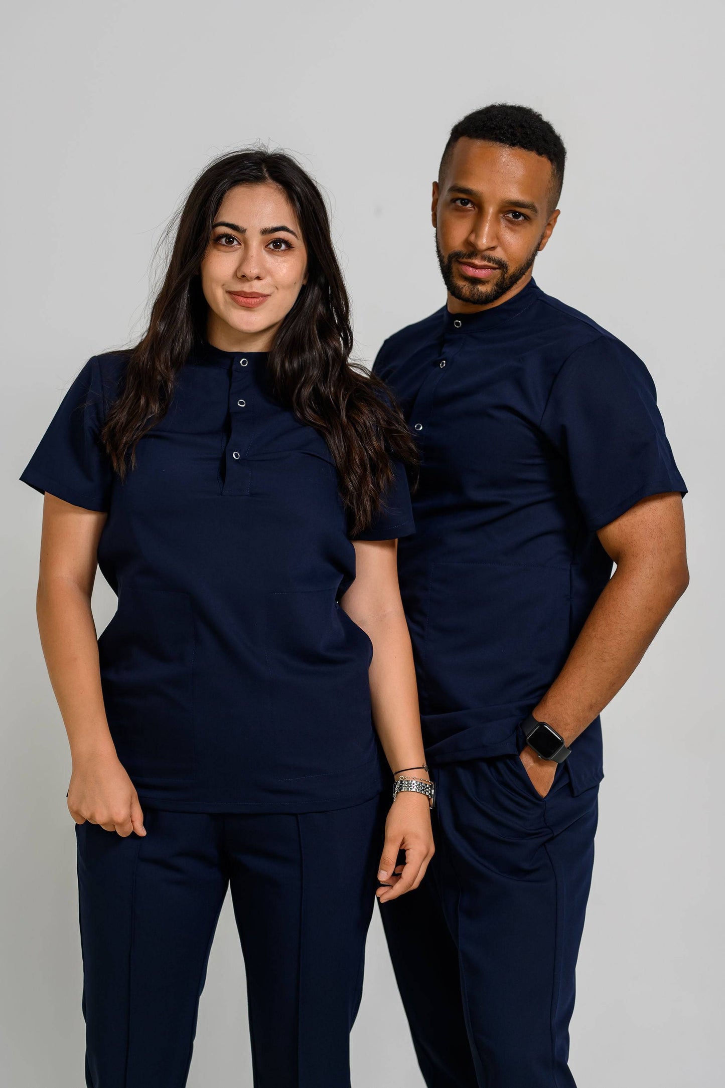 Bluza Medicala Valuca STRETCH Femei - Navy - vedere frontala - material Elastic - Akitex