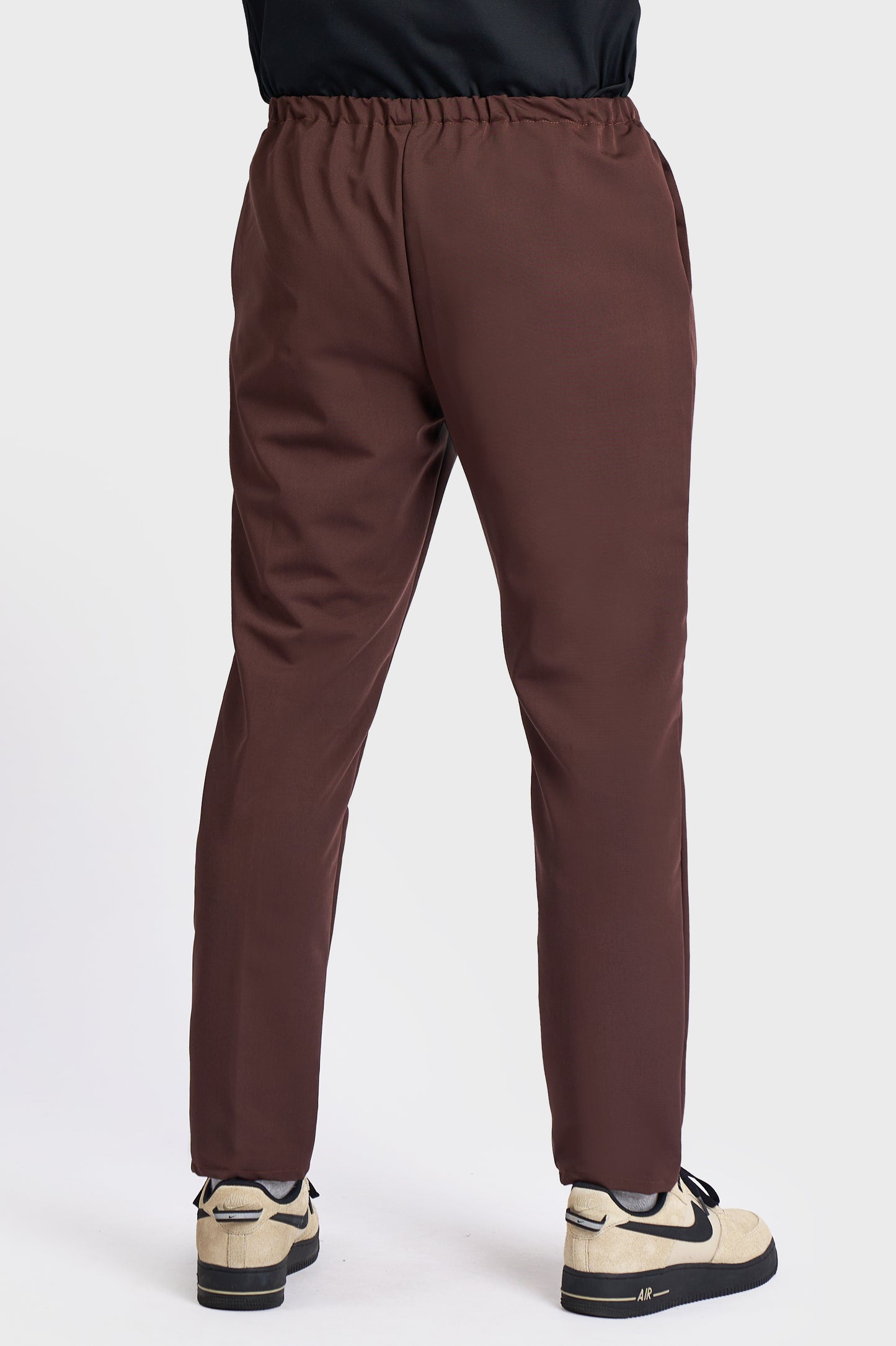 Pantaloni Medicali Alisa Barbati Stretch - Choco - vedere spate - material elastic - Akitex