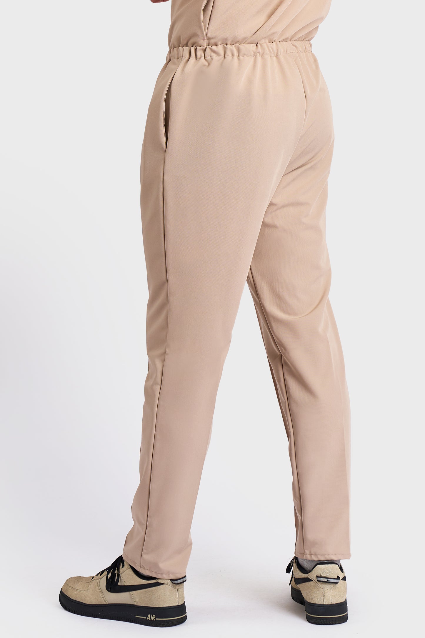 Pantaloni Medicali Alisa Barbati Stretch - Safari - vedere spate - material elastic - Akitex
