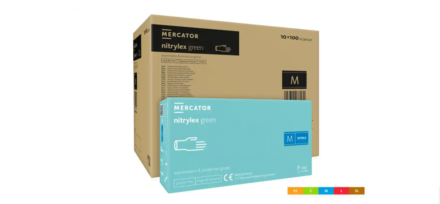Manusi de Protectie Mercator Nepudrate NITRYLEX® 100 bucati / cutie - Akitex Costume Medicale