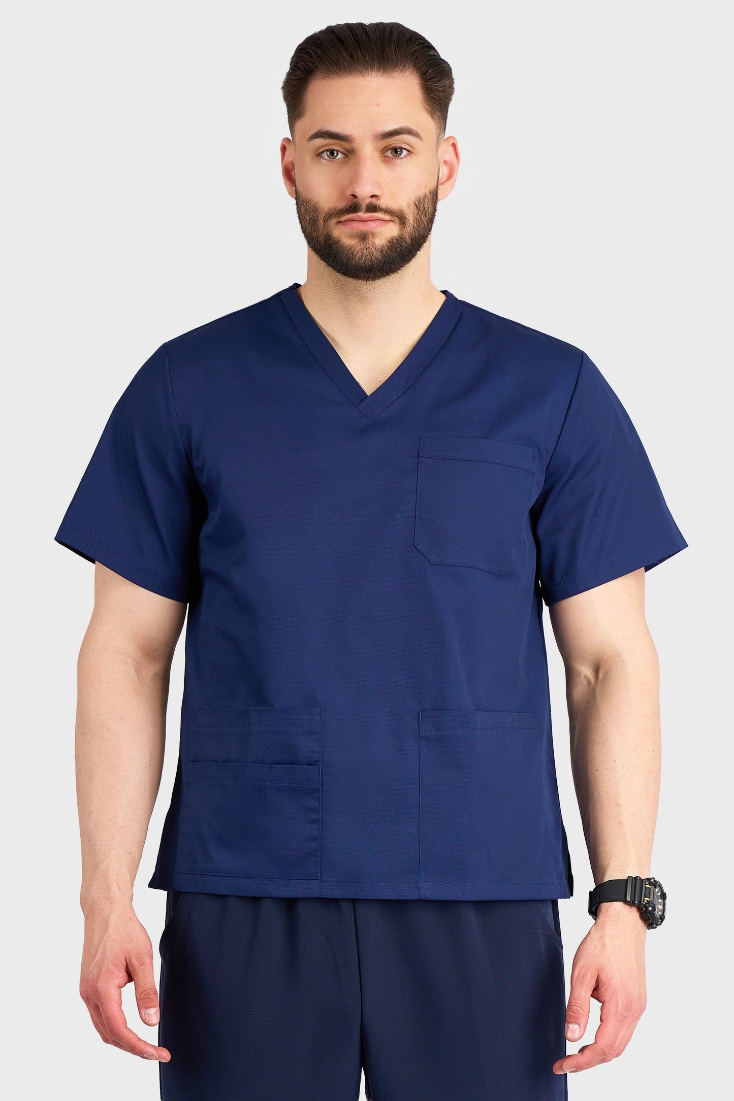 Bluza Medicala Hugo Barbati - Navy - vedere frontala - Akitex 