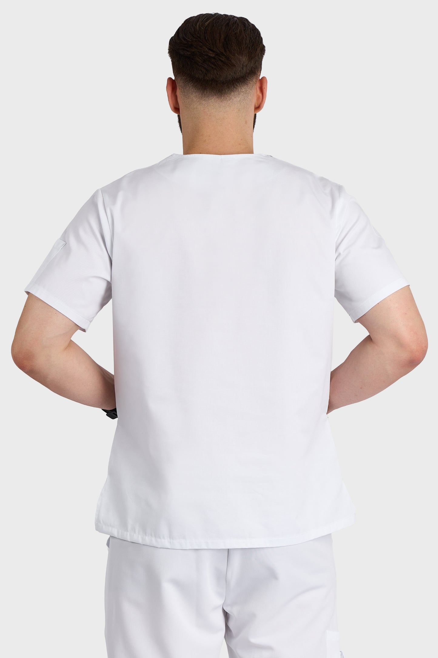 Bluza Medicala Toledo Barbati - Alb - vedere spate - Akitex 