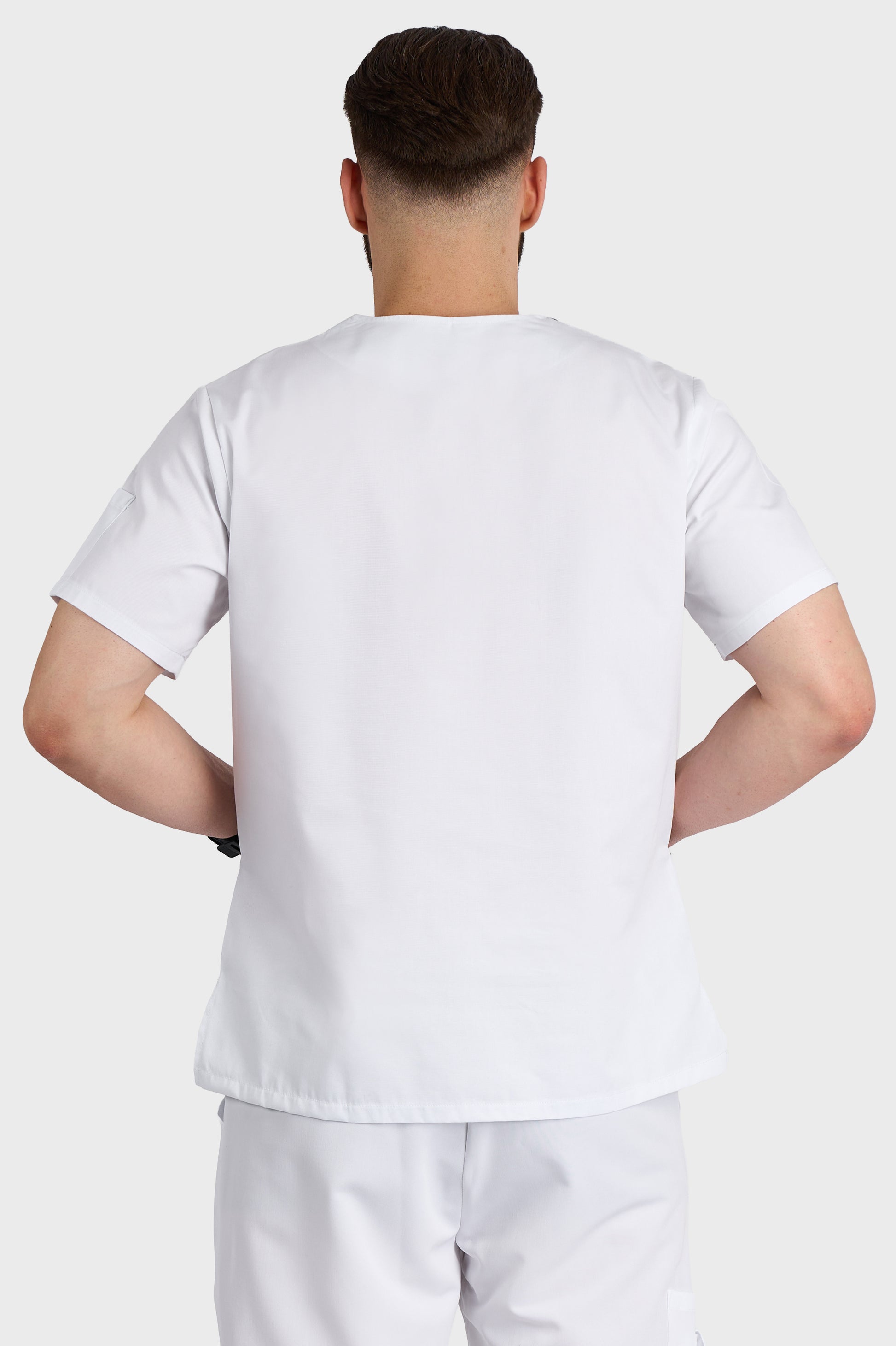 Bluza Medicala Toledo Barbati - Alb - vedere spate - Akitex 