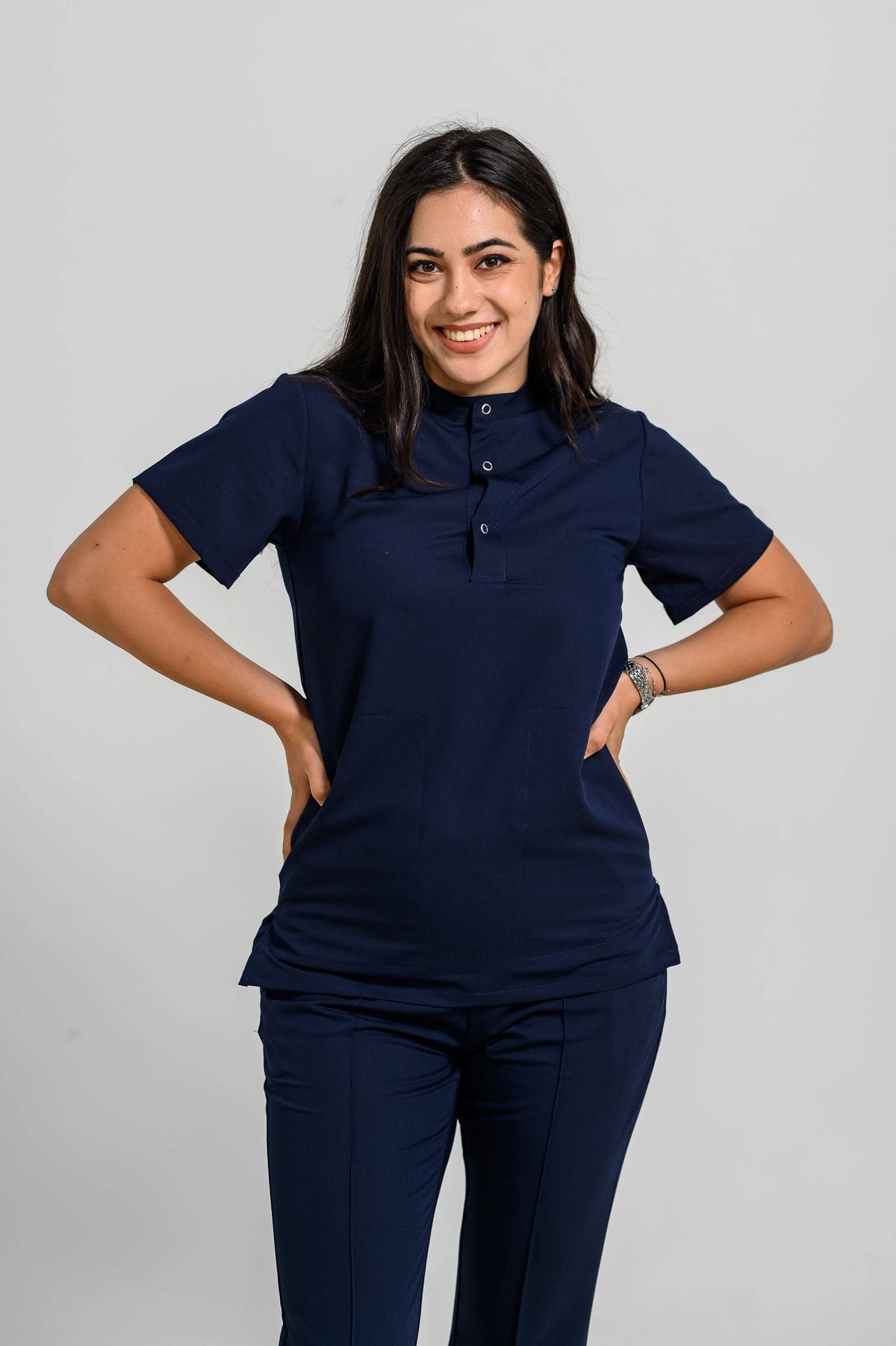 Bluza Medicala Valuca - Navy - vedere frontala - Akitex 