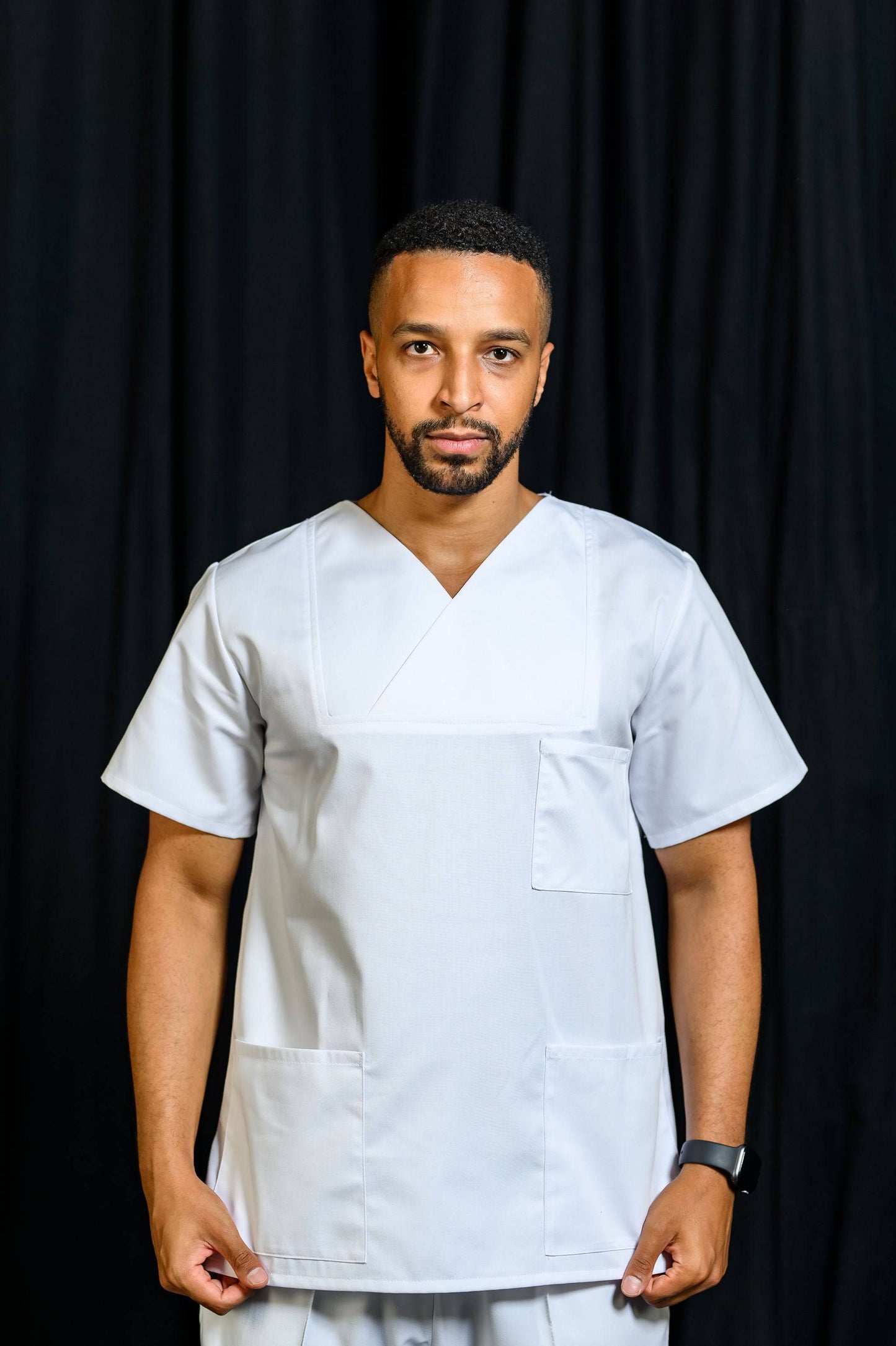 Bluza Medicala Vico Barbati - Alb - vedere frontala - Akitex 