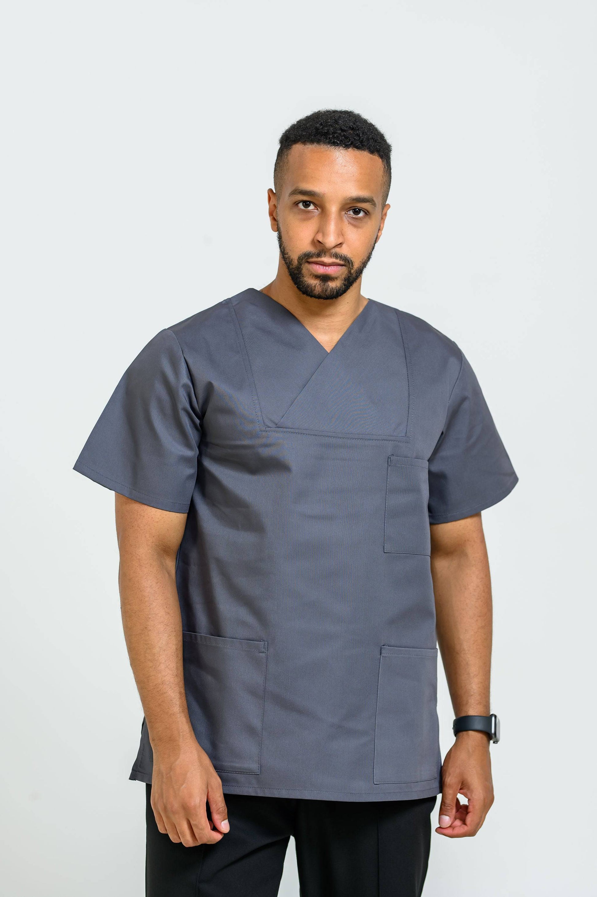 Bluza Medicala Vico Barbati - Gri - vedere frontala - Akitex 