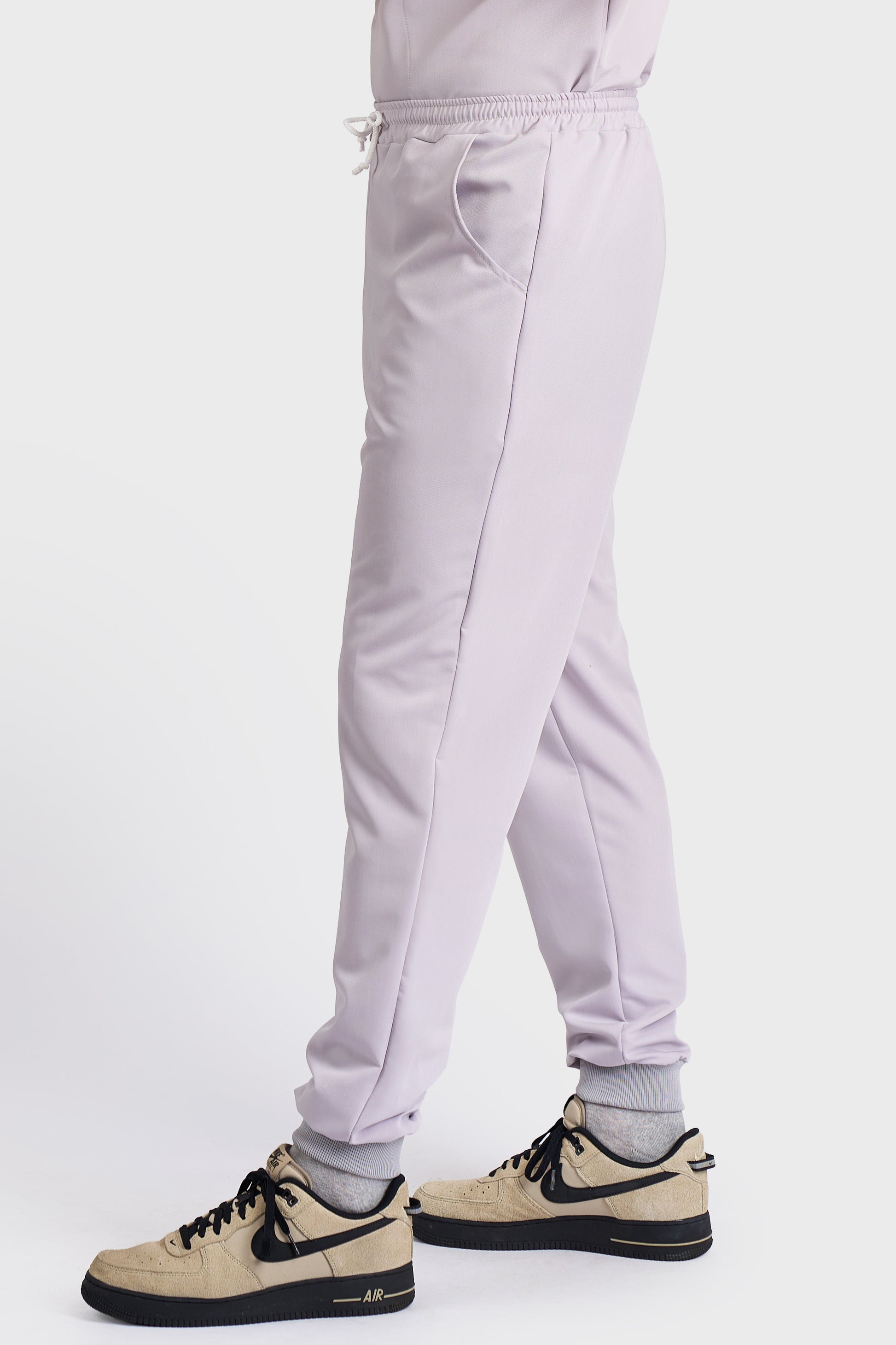 Pantaloni Medicali Joger Barbati Stretch - Gri - vedere laterala - material elastic - Akitex 