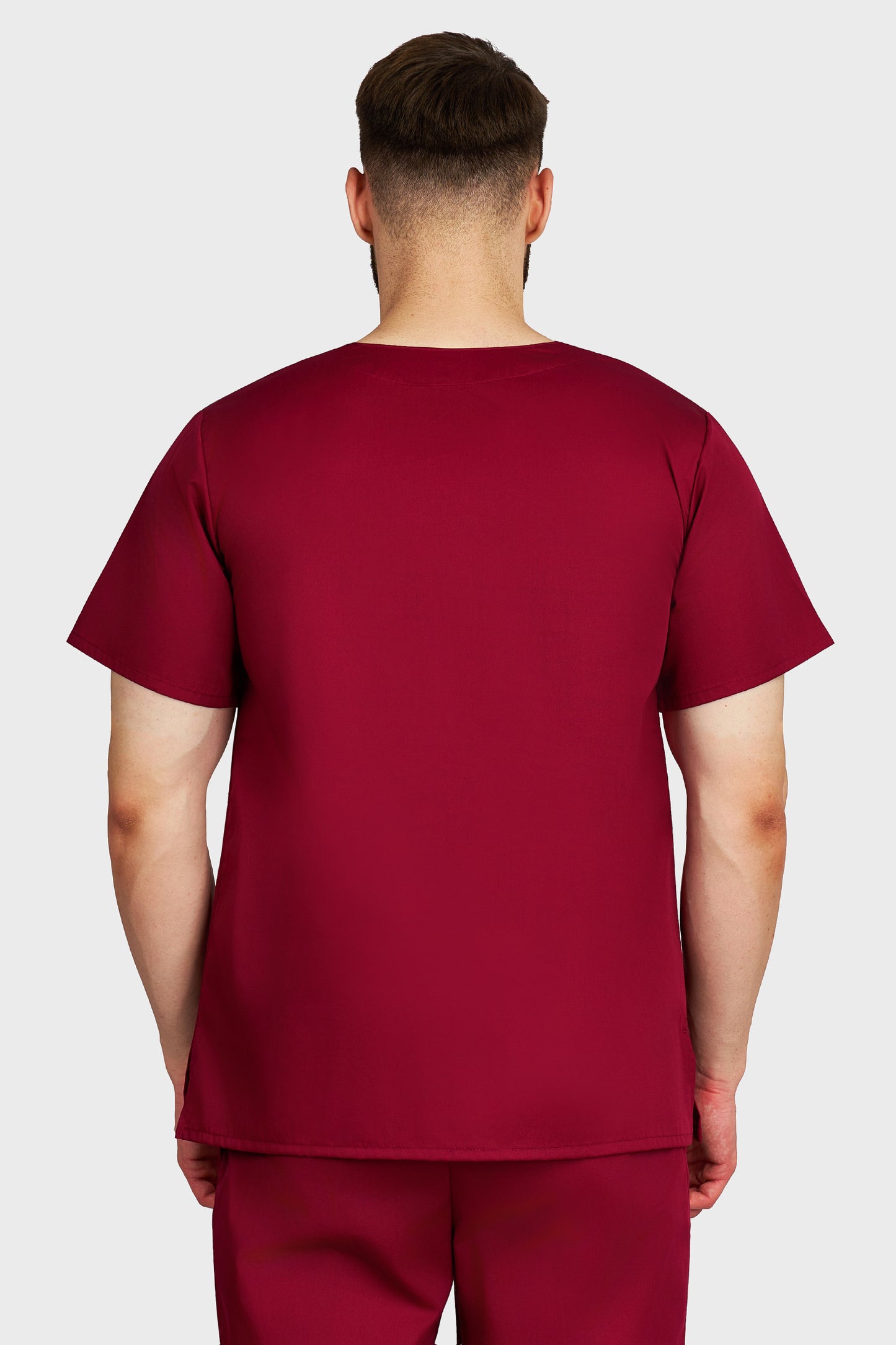Bluza medicala barbati Victoria bordo - vedere din spate - AKITEX