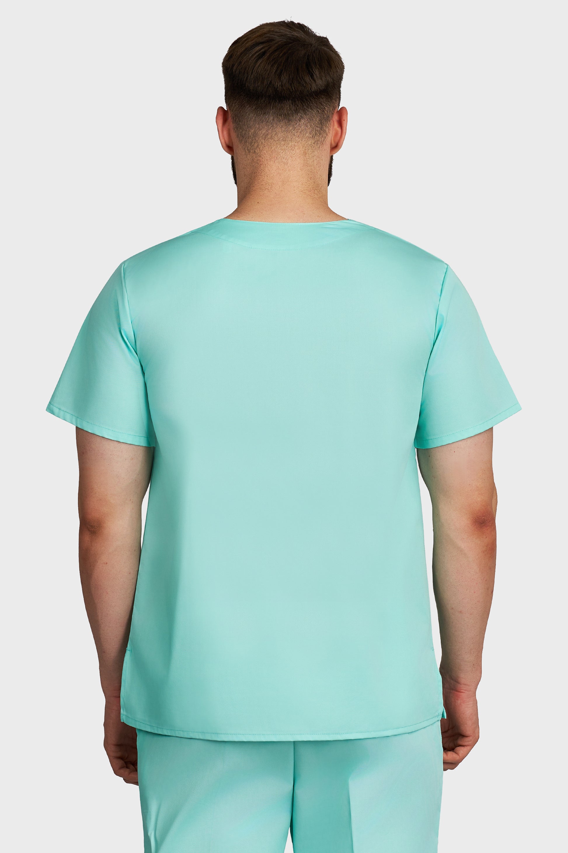 Bluza medicala barbati Victoria menta - vedere din spate - AKITEX