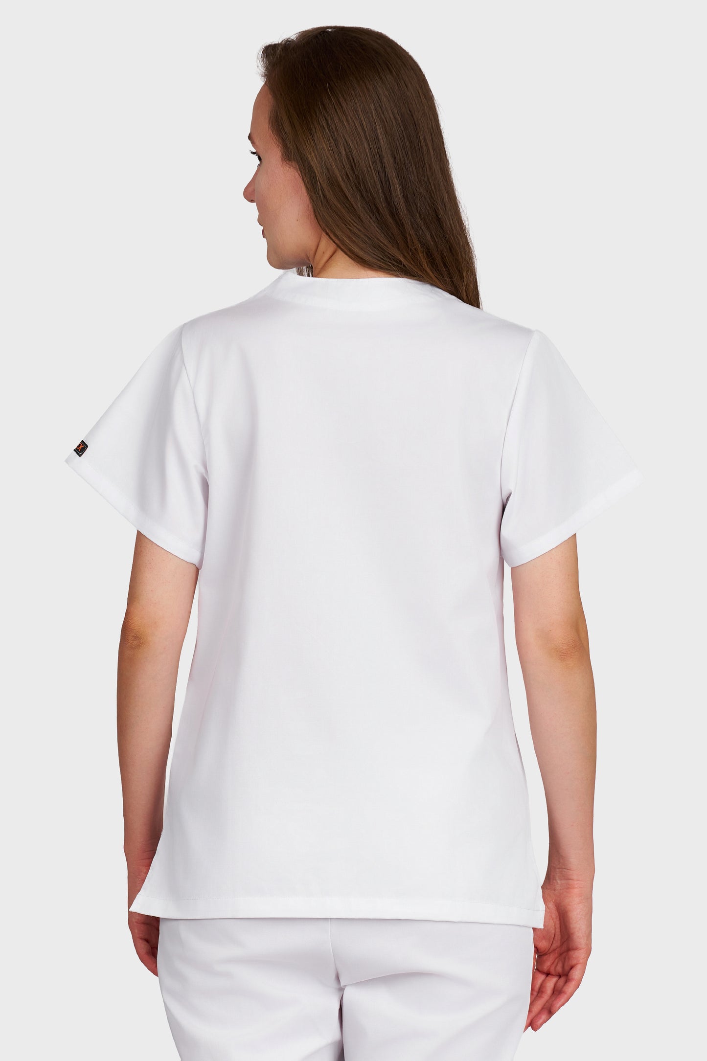Bluza medicala femei Frieda alb - vedere din spate - AKITEX