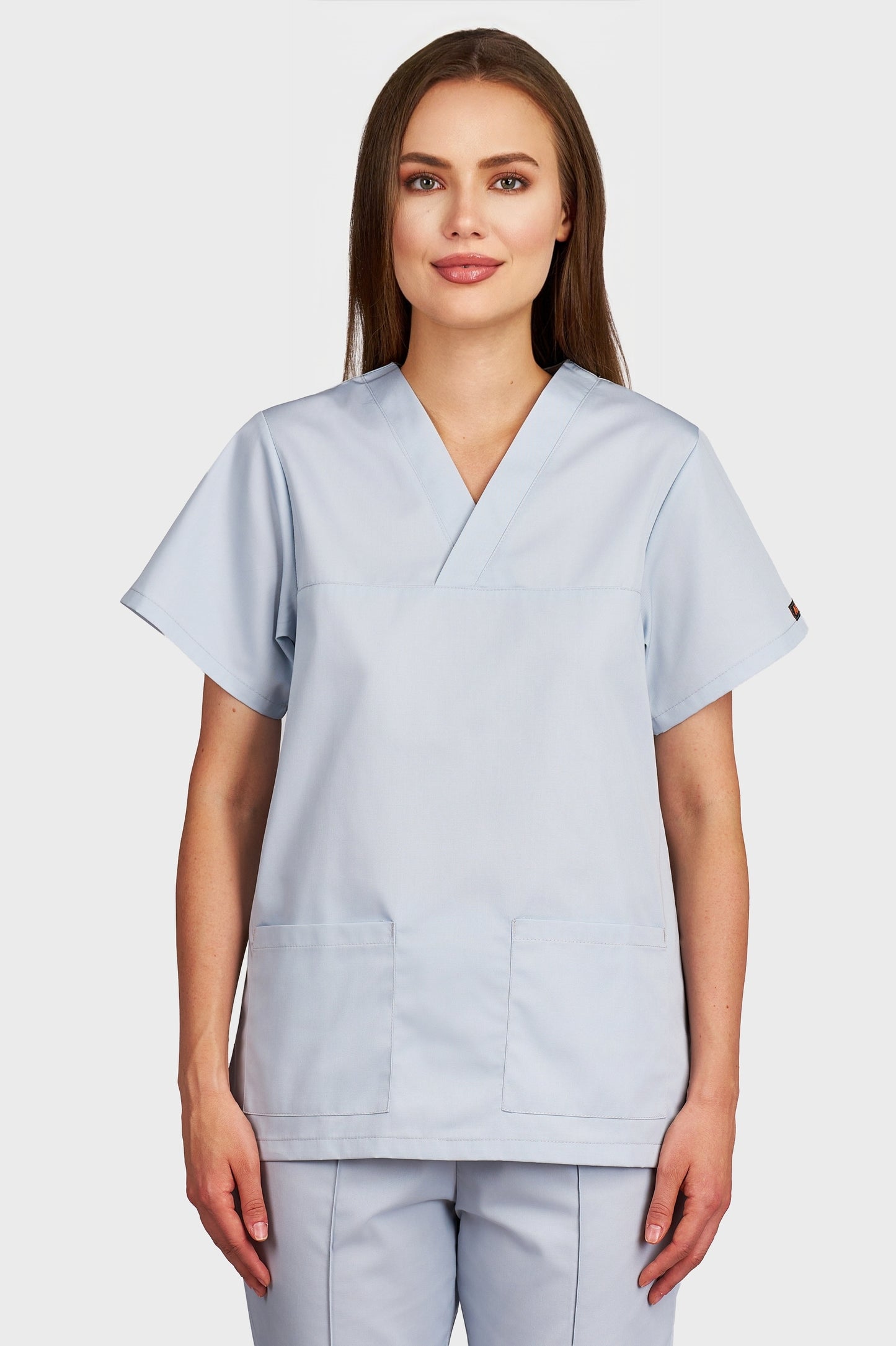Bluza medicala femei Frieda gri - vedere din fata - AKITEX