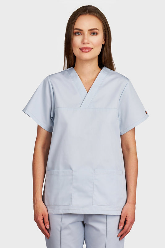 Bluza medicala femei Frieda gri - vedere din fata - AKITEX