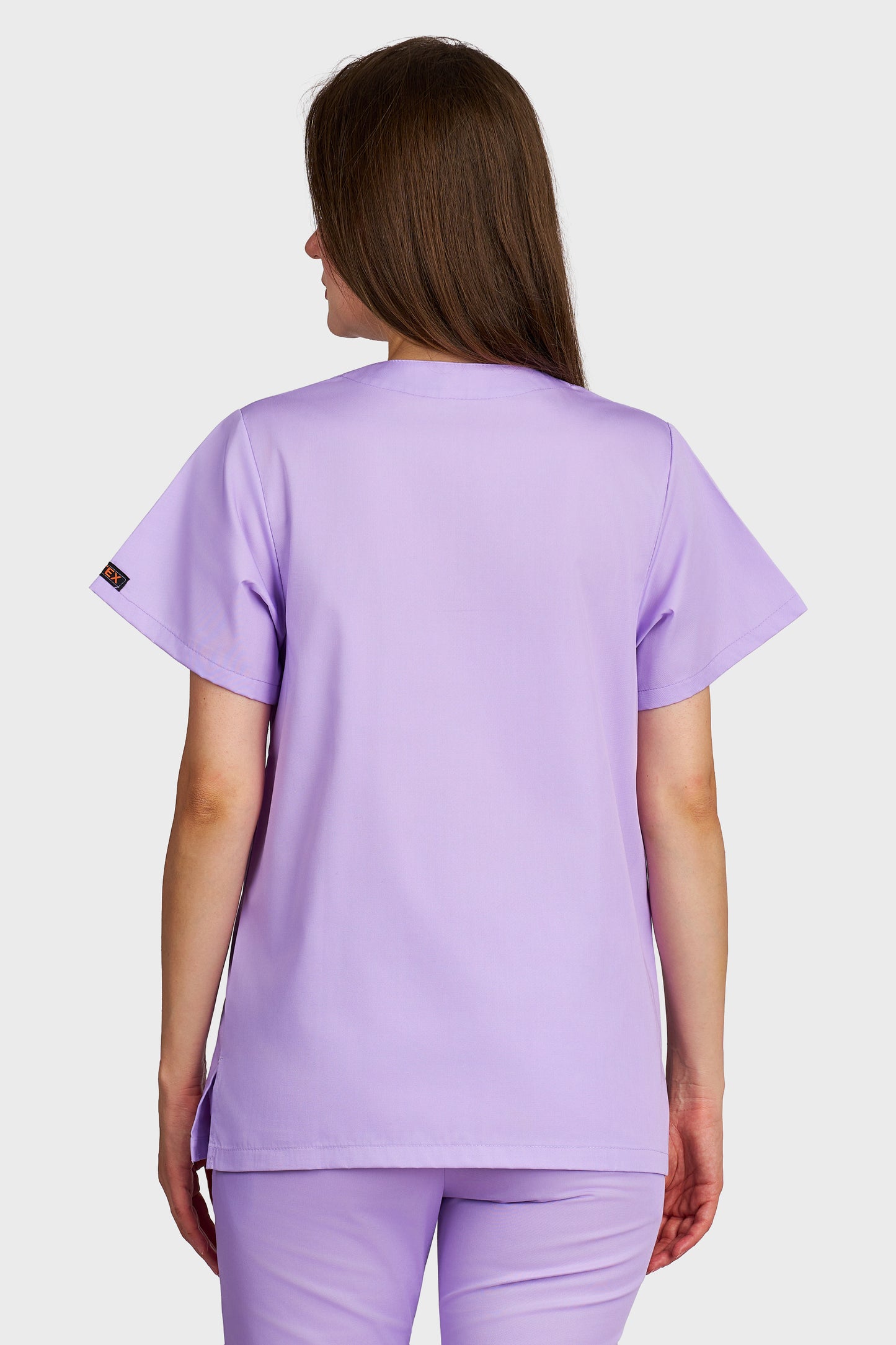 Bluza medicala femei Frieda lila - vedere din spate - AKITEX