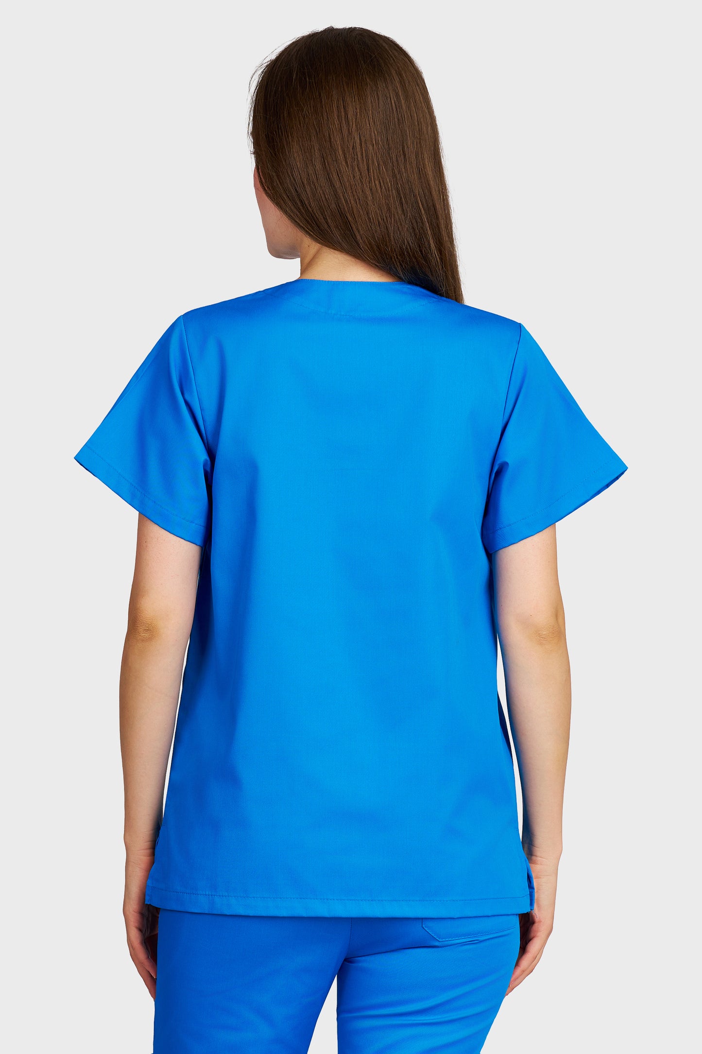 Bluza medicala femei Frieda turcoaz - vedere din spate - AKITEX