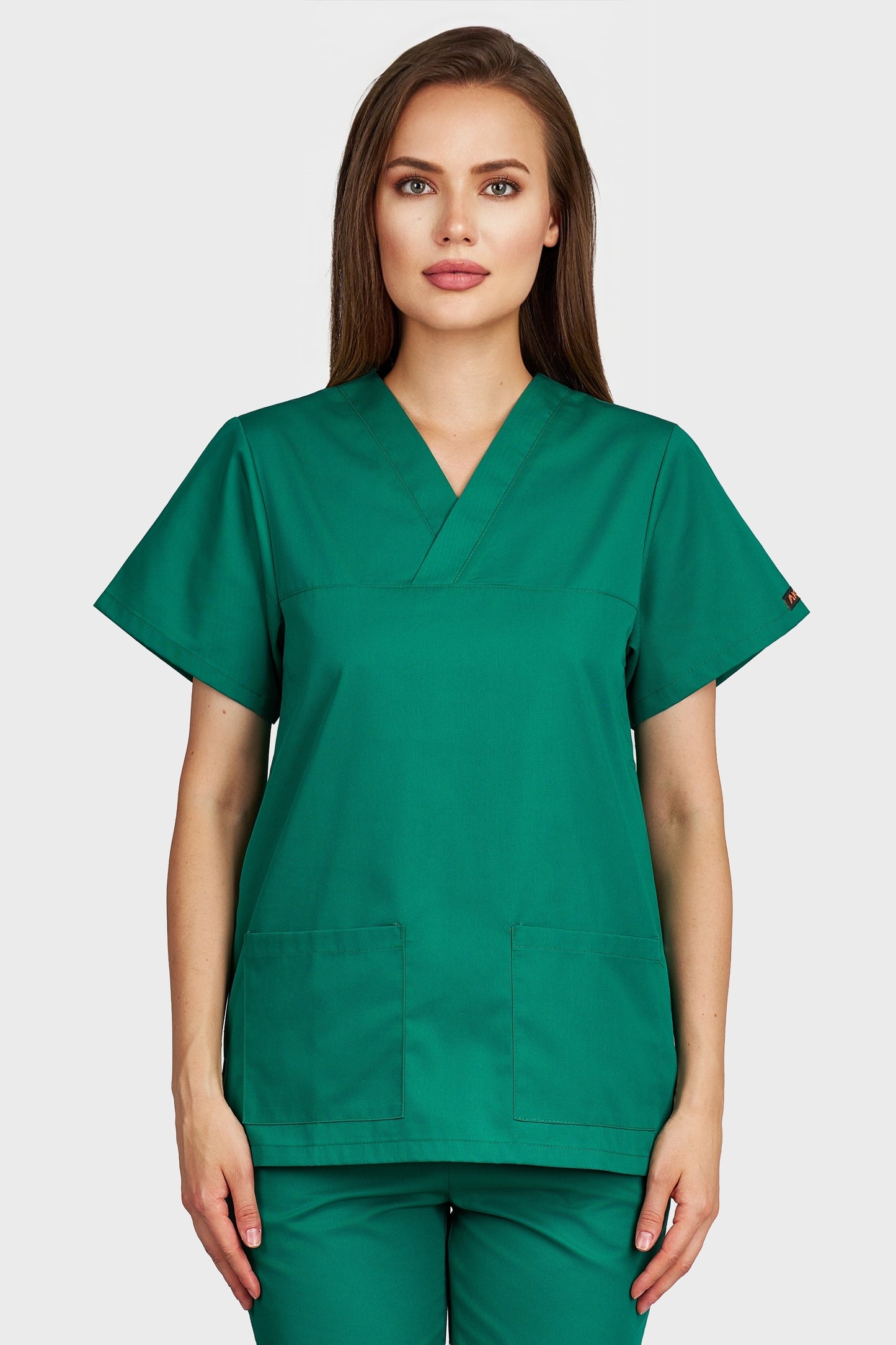 Bluza medicala femei Frieda verde - vedere din fata - AKITEX