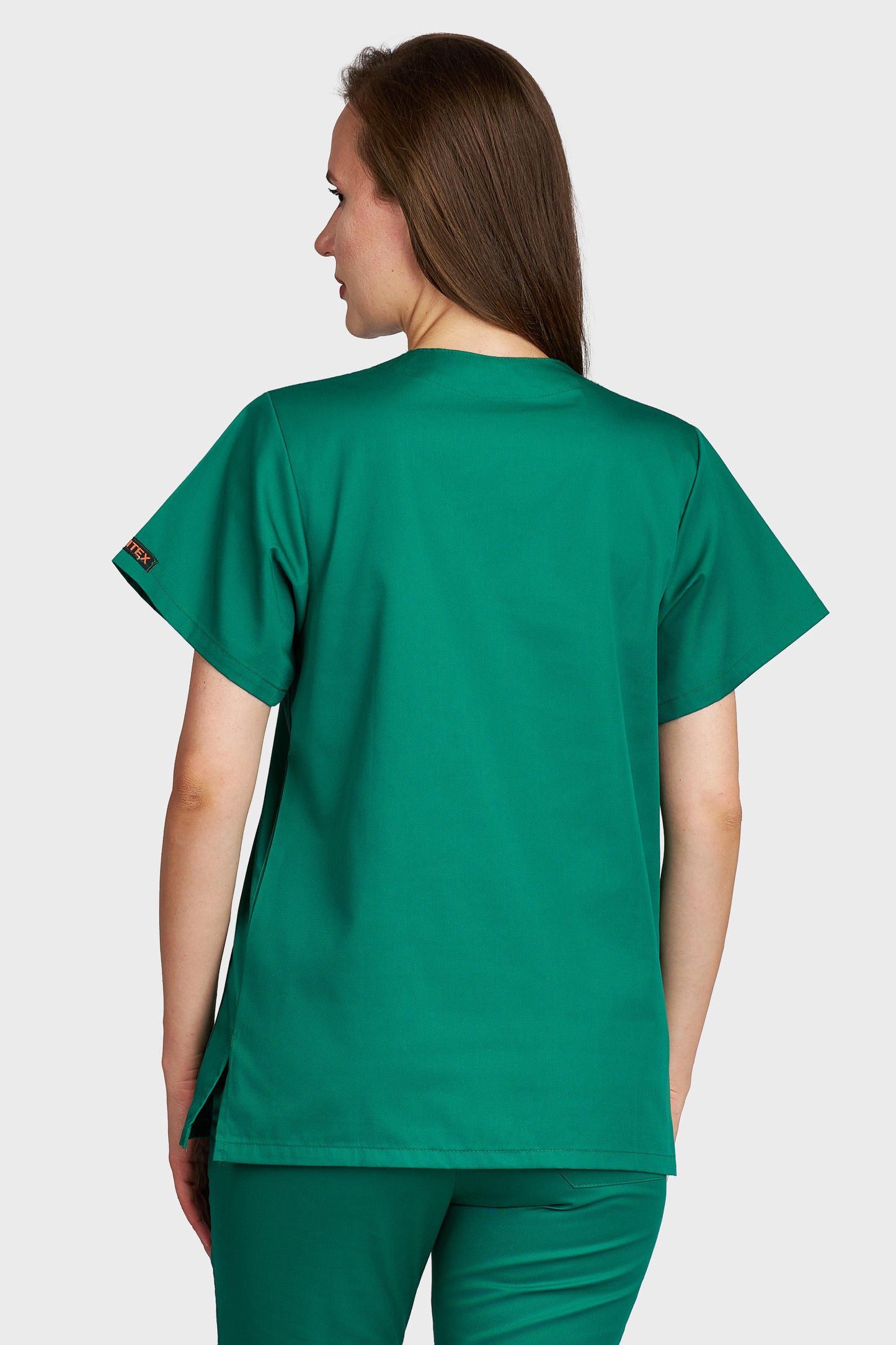 Bluza medicala femei Frieda verde - vedere din spate - AKITEX
