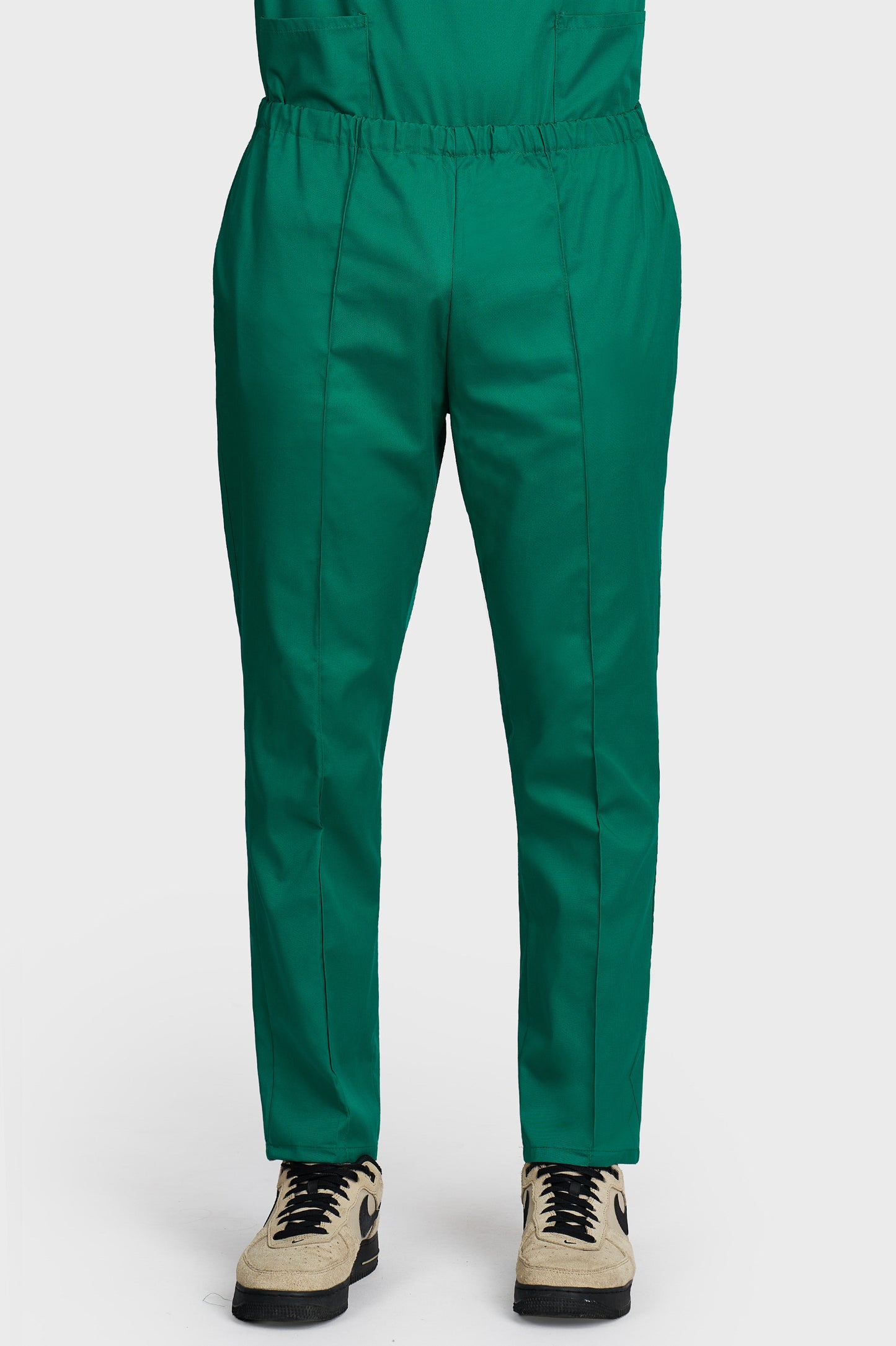Pantaloni medicali barbati Alisa verde - vedere din fata - AKITEX