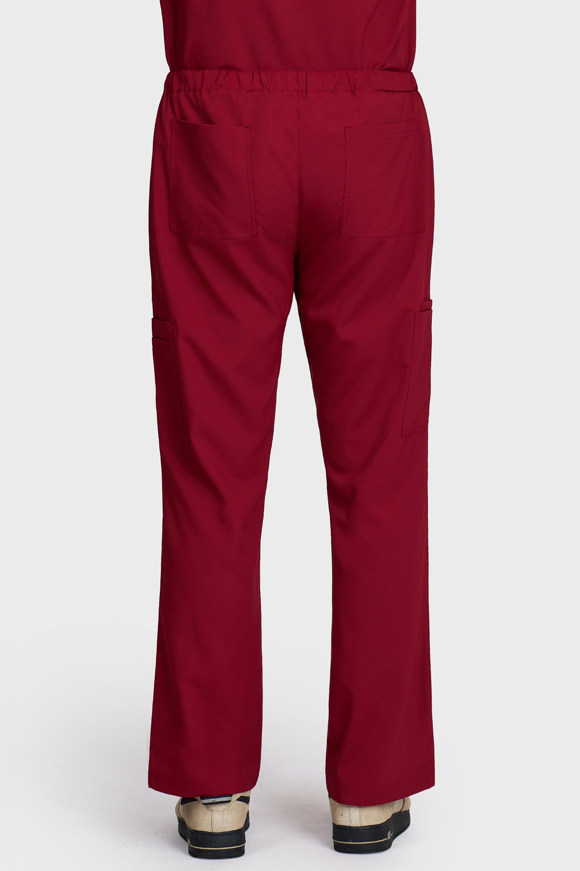 Pantaloni medicali barbati Cargo bordo stretch - vedere din spate - AKITEX
