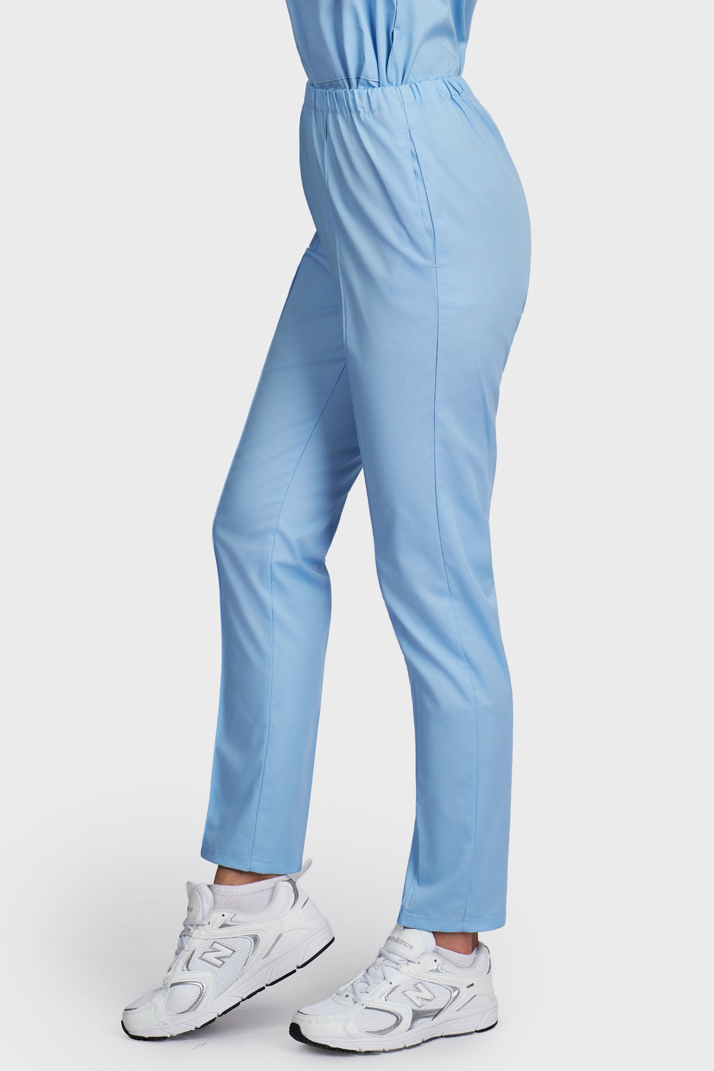Pantaloni medicali femei Alisa bleu deschis - vedere laterala - AKITEX