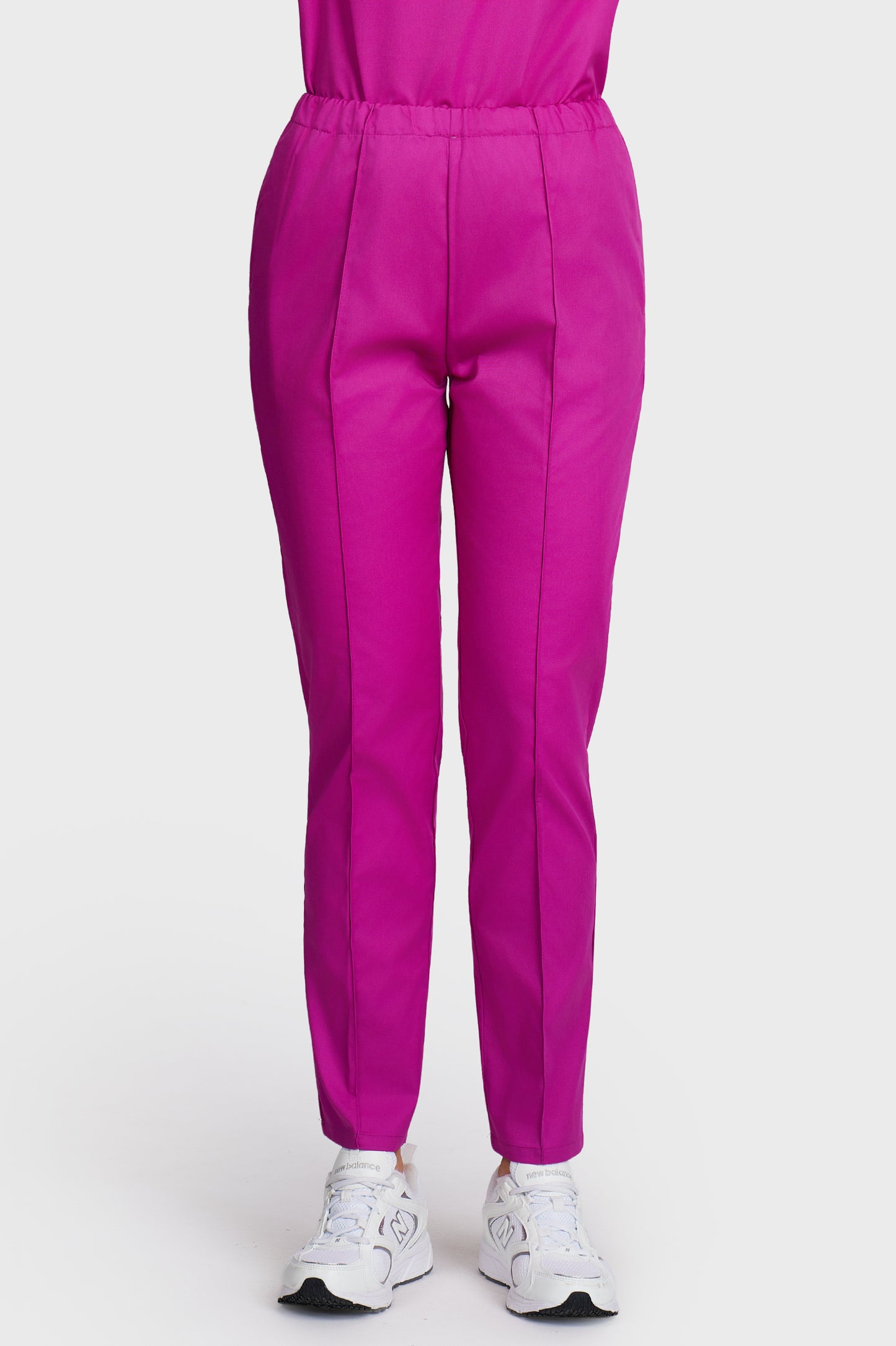 Pantaloni medicali femei Alisa fucsia - vedere din fata - AKITEX