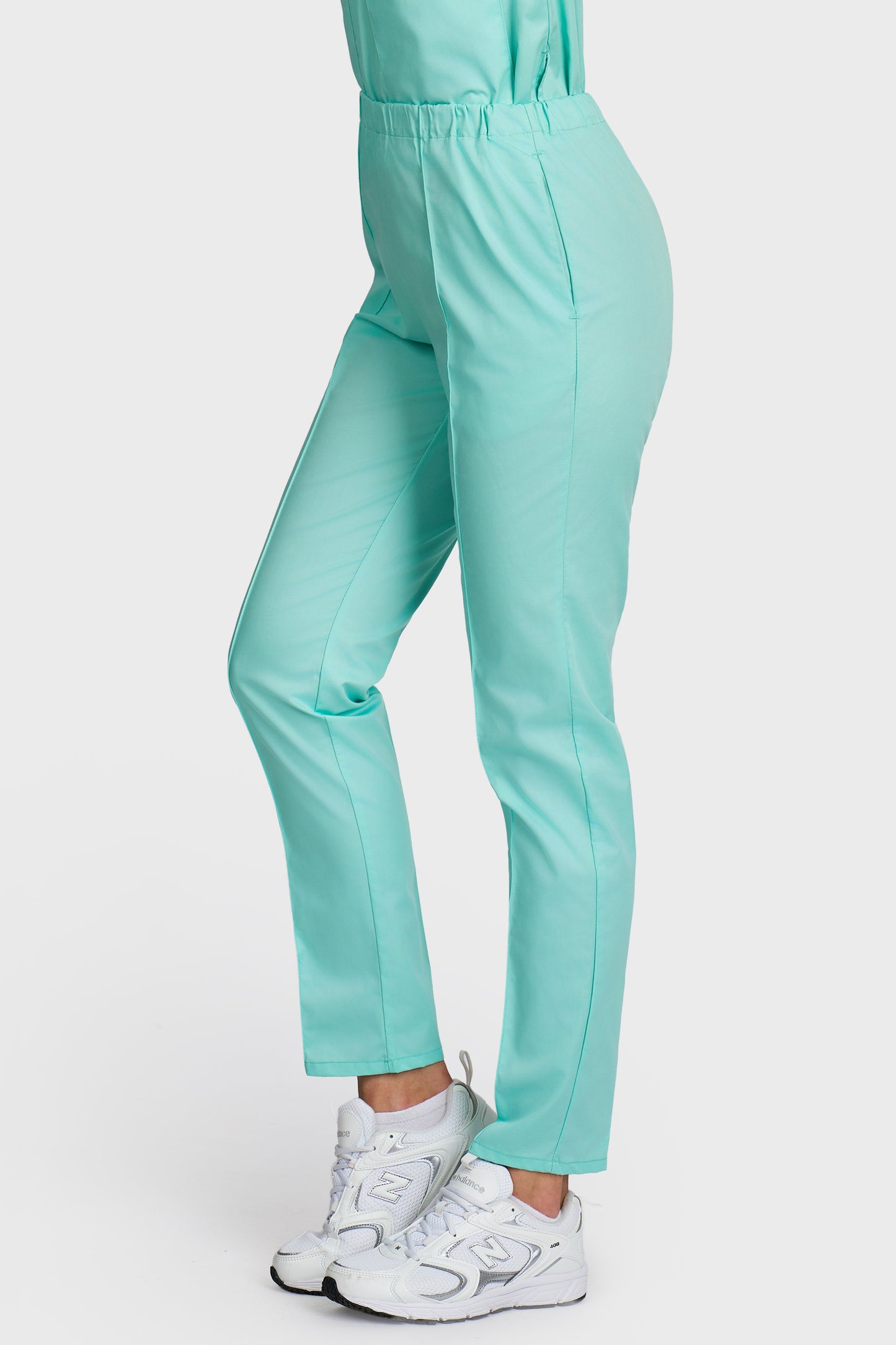 Pantaloni medicali femei Alisa menta - vedere laterala - AKITEX