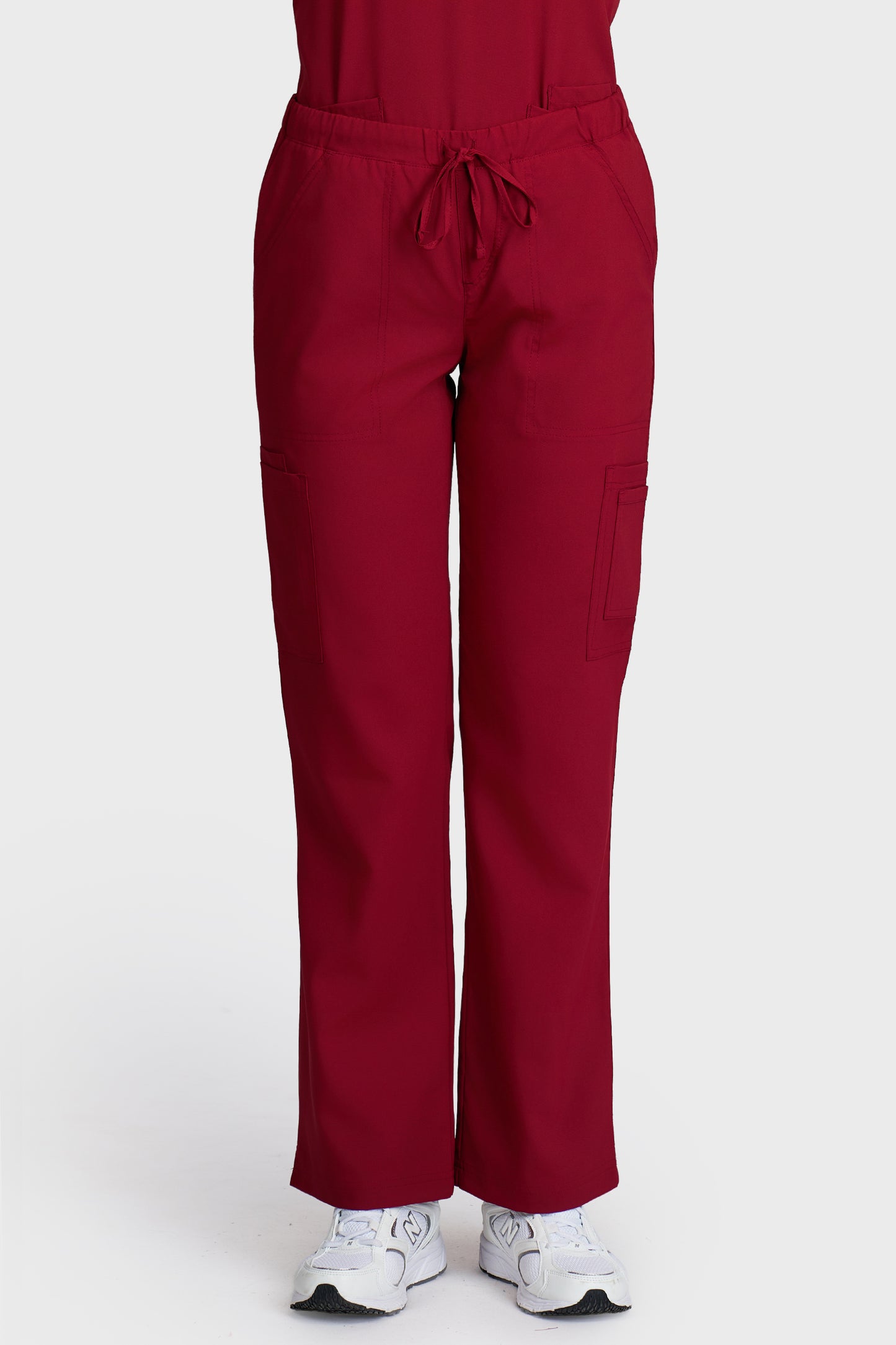 Pantaloni medicali femei Cargo bordo stretch - vedere din fata - AKITEX