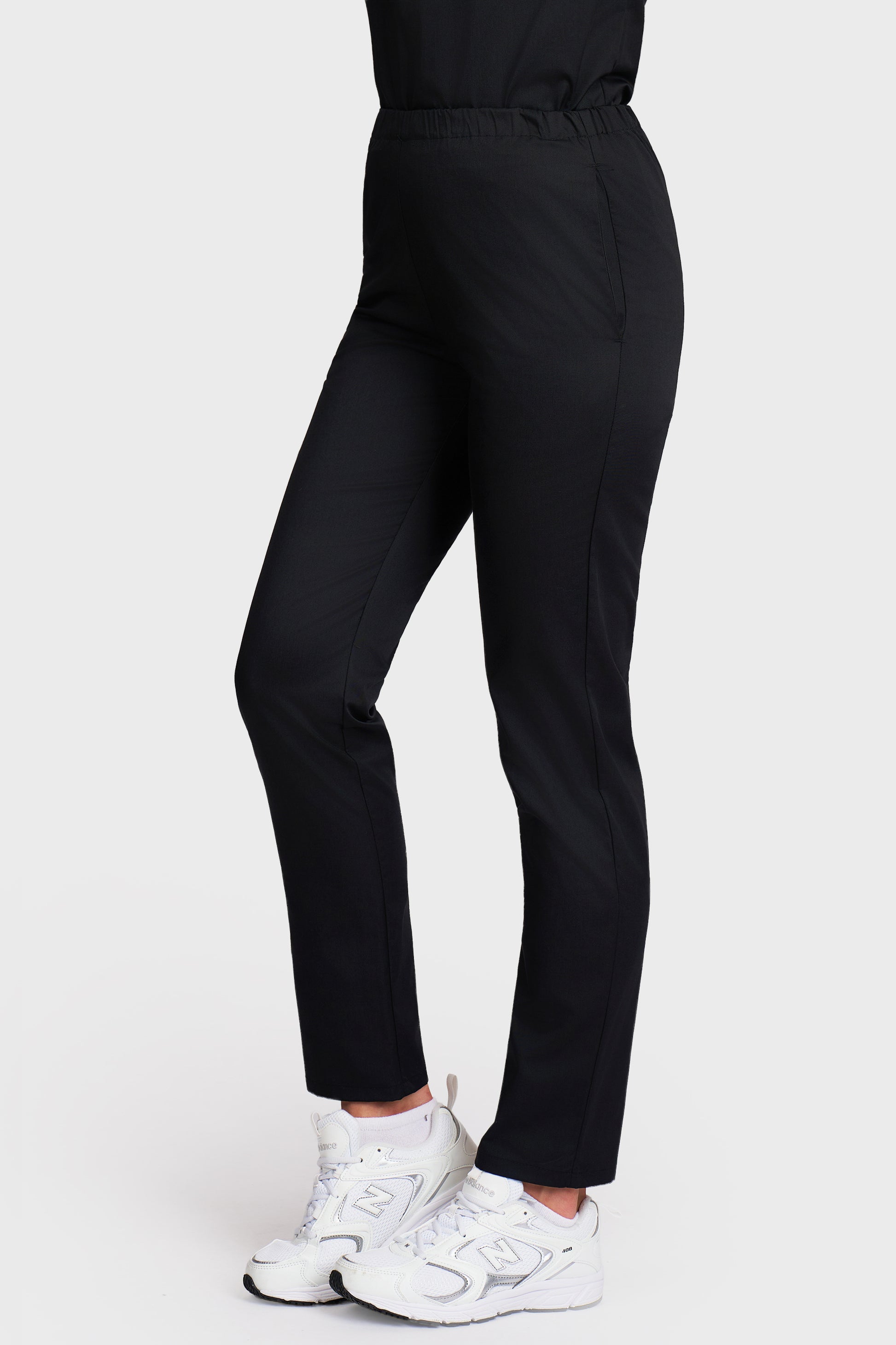 Pantaloni medicali femei cu elastic negru - vedere laterala - AKITEX