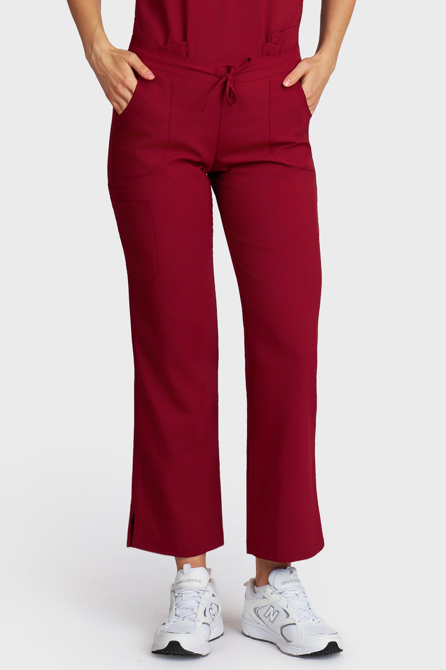Pantaloni medicali femei Violeta bordo stretch - vedere din fata - AKITEX
