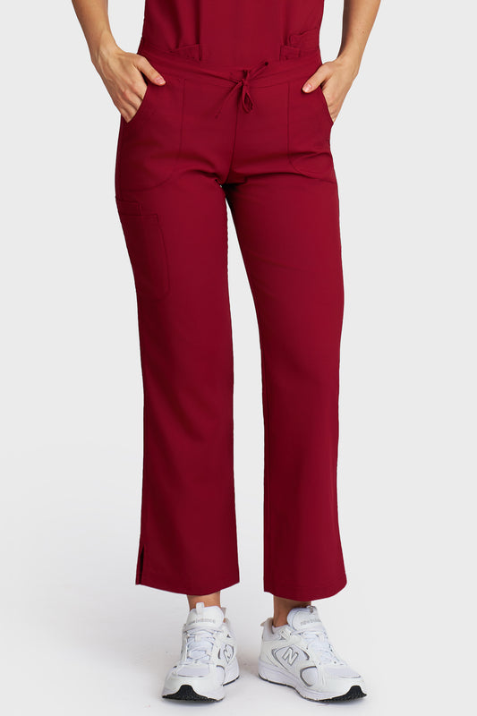 Pantaloni medicali femei Violeta bordo stretch - vedere din fata - AKITEX