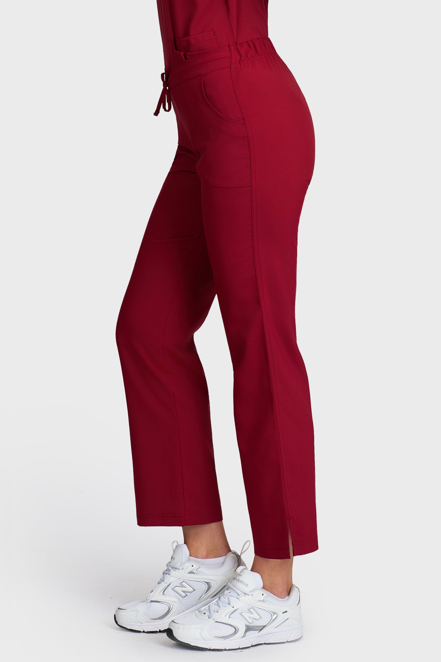 Pantaloni medicali femei Violeta bordo stretch - vedere laterala - AKITEX