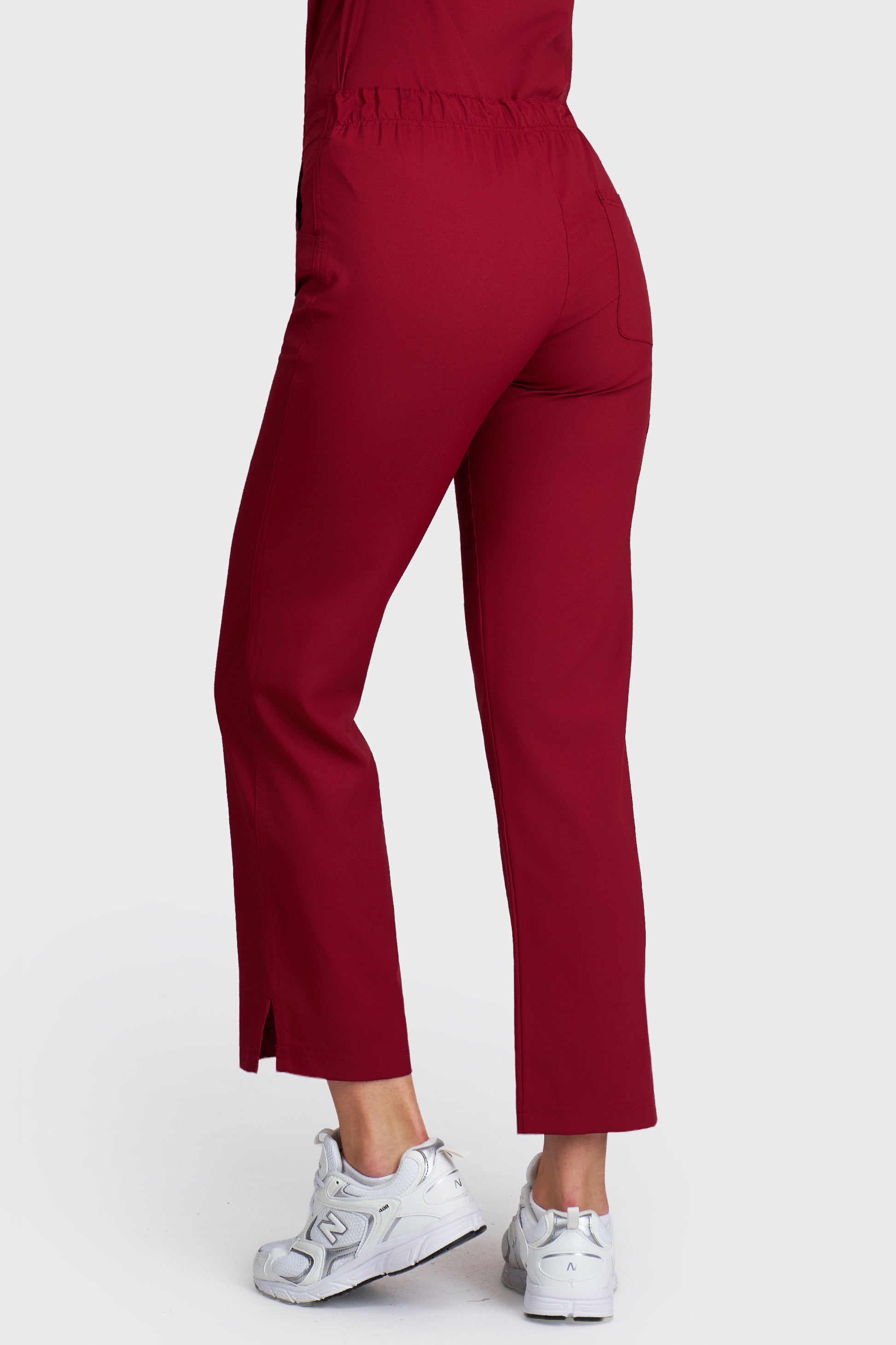 Pantaloni medicali femei Violeta bordo stretch - vedere din spate - AKITEX
