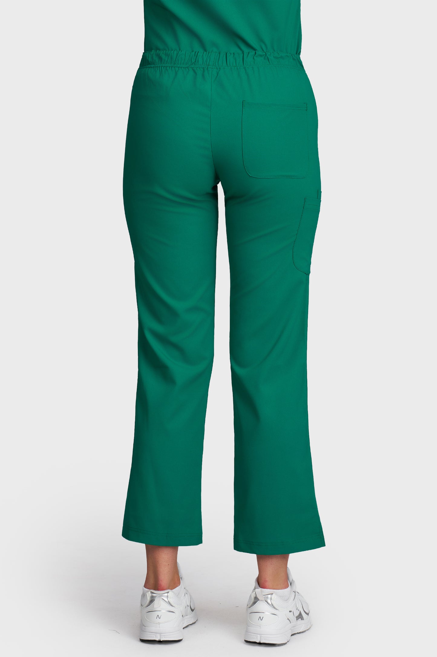 Pantaloni medicali femei Violeta verde stretch - vedere din spate - AKITEX
